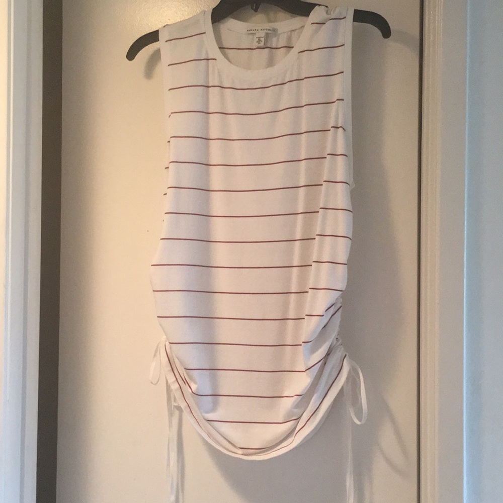 Red and white striped tank